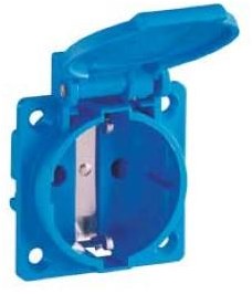 Enzo ABL prise encastrable IP54 bleue avec couvercle 4681098