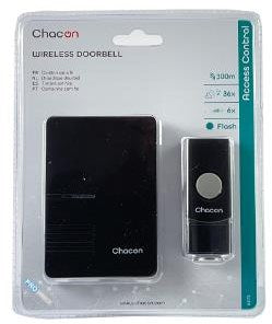 Sonnette sans fil Enzo Chacon 80m noir - 8415060