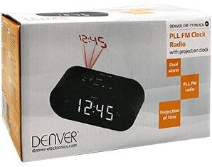 Enzo Denver radio-réveil avec projection LED noir - 8140220