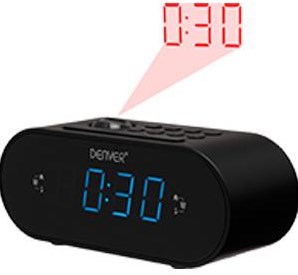 Enzo Denver radio-réveil avec projection LED noir - 8140220