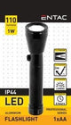 Enzo entac lampe de poche led 1w aluminium noir 1xaa 5700110
