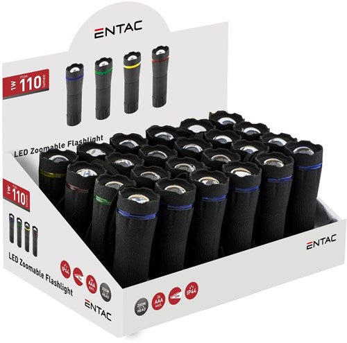 Enzo entac lampe de poche LED zoom 1w affichage 24 pièces 3xaaa - 5700150