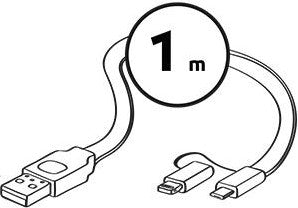 Enzo gembird Câble de chargement USB 2-en-1 1m noir | micro USB et Lightning 9530002