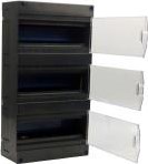 Boîte de distribution Enzo vide 3 rangées avec 3 portes + rail DIN - 4517684