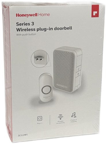 Sonnette enfichable sans fil Enzo Honeywell avec bouton poussoir 100m - 8421030
