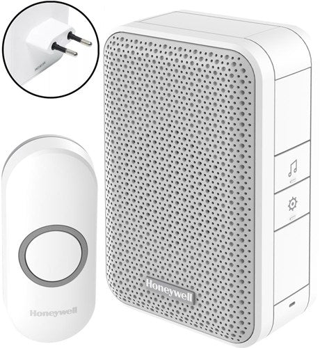 Sonnette enfichable sans fil Enzo Honeywell avec bouton poussoir 100m - 8421030