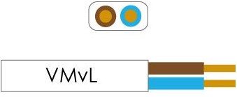 Enzo câble ovale plat 2x0,75 qmm couleur blanc - 1227000