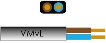 Enzo câble ovale plat 2x0,75 qmm couleur noir - 1227020