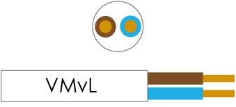 Enzo câble vmvl rond 2x1,00 qmm blanc - 1227270