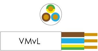 Enzo câble vmvl rond 3x1,00 qmm blanc - 1227320