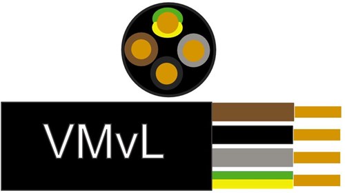Enzo câble vmvl rond 4x0,75 qmm noir - 1227522