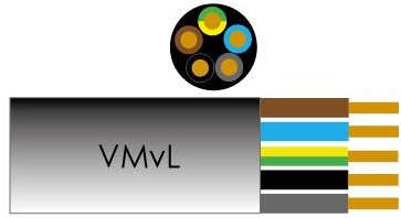 Enzo câble vmvl rond 5x1,50 qmm blanc 1227585