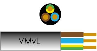 Enzo câble vmvs rond 3x0,75 qmm couleur noir | 100 mètres - 1227267