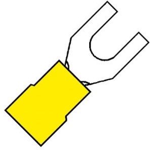 Enzo cosse de câble fourche jaune 6,4mm - 4433700