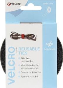 Enzo Velcro noir rouleau 5 mètres de long 10mm de large 4100250