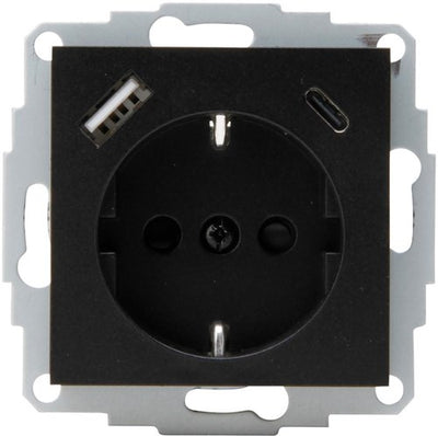 Enzo kopp hk07 prise encastrable anthracite | ra + usb +usb-c - 4623113