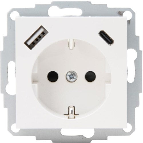 Enzo kopp hk07 prise encastrable blanche | ra + usb +usb-c - 4622116