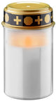 Lampe funéraire LED Enzo | 12 cm avec minuterie | blanc (sans batterie 2xc) | lumière commémorative | lumière funéraire | lumière de deuil - 5099412