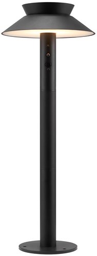 Lampadaire solaire LED Enzo | justina 5w 3000k noir ip44 60cm - 4802826