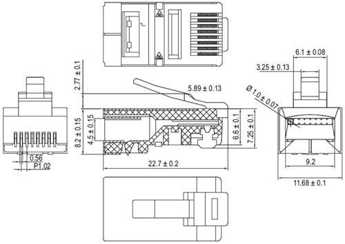 Prise modulaire Enzo 8p 8c rj45 blindée par pièce 2575189
