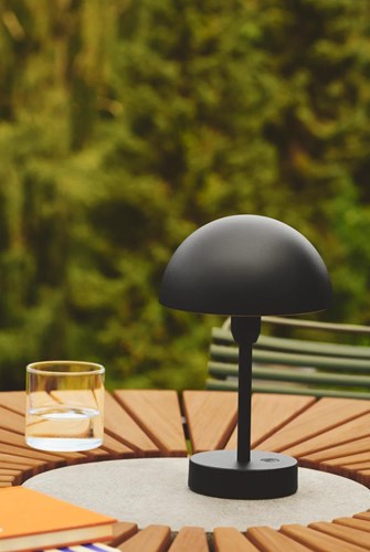 Lampe de table rechargeable Enzo | ellen à emporter 25cm noir - 4808196
