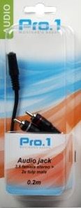 Enzo pro-1 audio 3.5 compteur stéréo ->2 tulipe mâle 20cm 9201400
