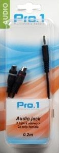 Enzo pro-1 audio 3.5 jack stéréo ->2 tulipe femelle 20cm 9201500