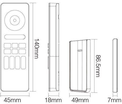 Télécommande Enzo rgb-cct | 2,4 g | 4 zones | design noir mat | miboxer mi-light 2.0 | c5 | excl. 2 piles AAA - LED0229