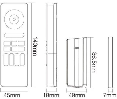 Télécommande Enzo rgb-cct | 2,4 g | 4 zones | design noir mat | miboxer mi-light 2.0 | c5 | excl. 2 piles AAA - LED0229