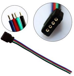 Connecteur Enzo RVB femelle 4 broches fil 15 cm 4379945