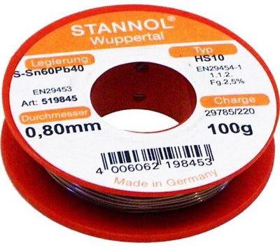 Enzo Stannol noyau de résine d'étain à souder diamètre 0,8mm 100gr - 6474982