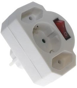 Adaptateur de prise Enzo 2xeuro 1x ra plus interrupteur 6140895