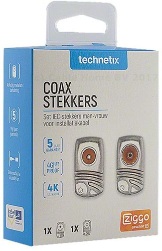 Enzo technetics lot de 2 fiches coaxiales coudées métal 4g - 2074010