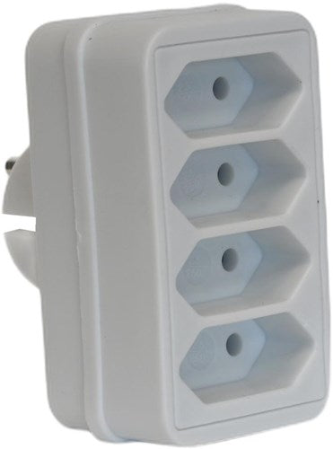 Enzo prise à quatre voies euro blanc - 6175910