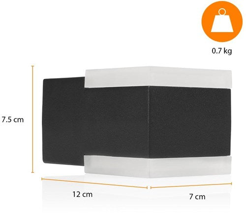 Applique Enzo | noir | carré | 8w mené | ip44 3000k | logiciels intelligents ool-50020 - a5019020