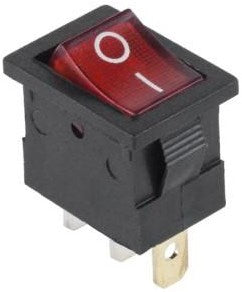 Enzo interrupteur à bascule 1p on-off petit noir rouge lumineux 7430715