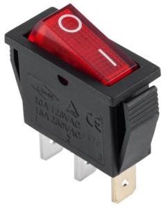 Enzo interrupteur à bascule 1p on-off noir rouge lumineux 7430720