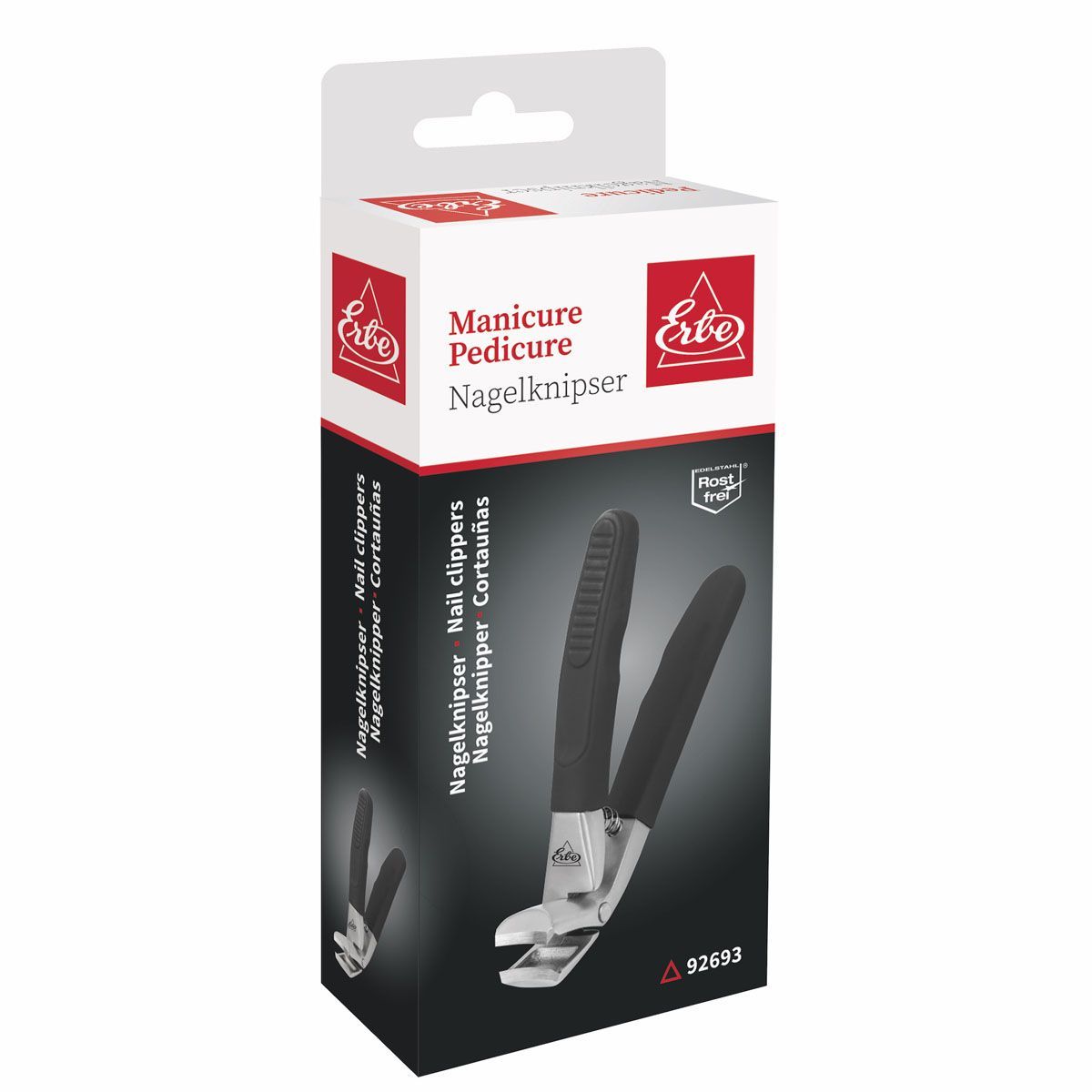 Erbe solingen coupe-ongles soft grip noir 8,5 cm (erbe92693)
