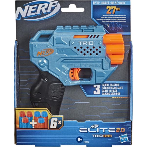 Hasbro Nerf 2.0 TD 3 Blaster + 6 fléchettes