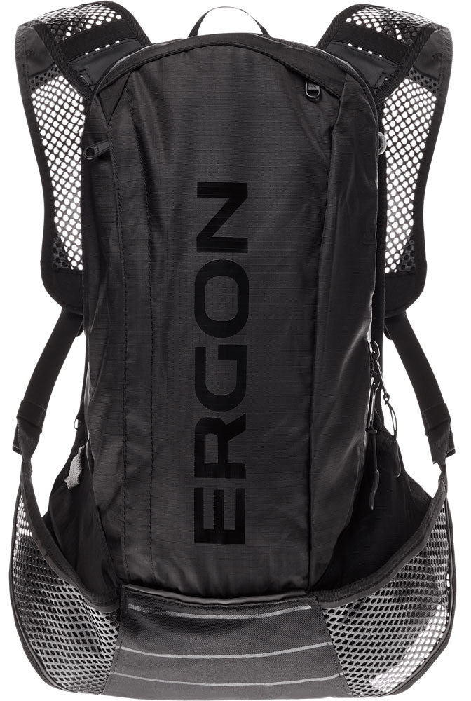 Ergon BX2 Evo Backpack Black - Léger - Convient pour les voyages d'une journée - 10 + 1,5 L de volume - étanche - Nylon en polyester - Autre système d'attache d'attache - y compris la couverture de pluie