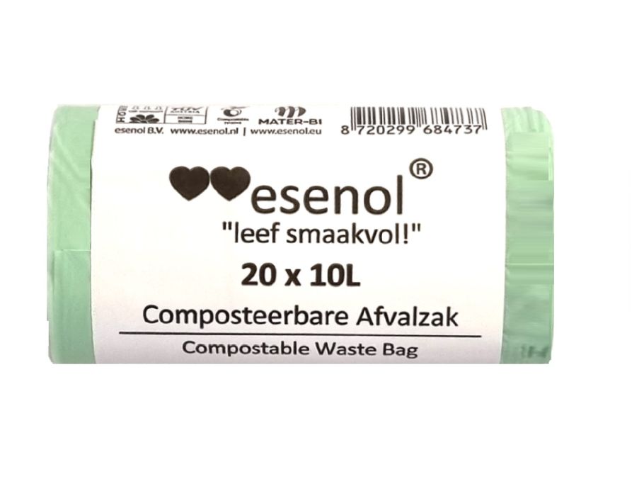 Sacs à déchets compostables en direct en direct 10 litres 1 rouleau de 20e