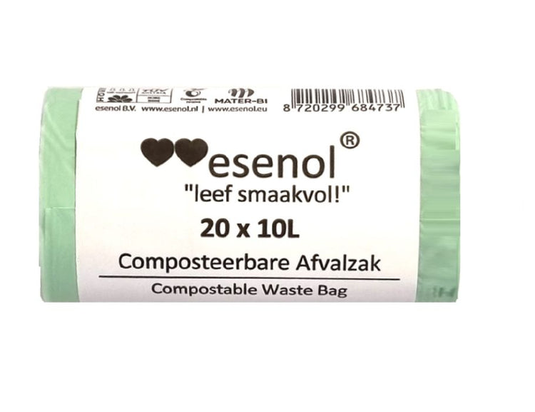 Sacs à déchets compostables en direct en direct 10 litres 1 rouleau de 20e
