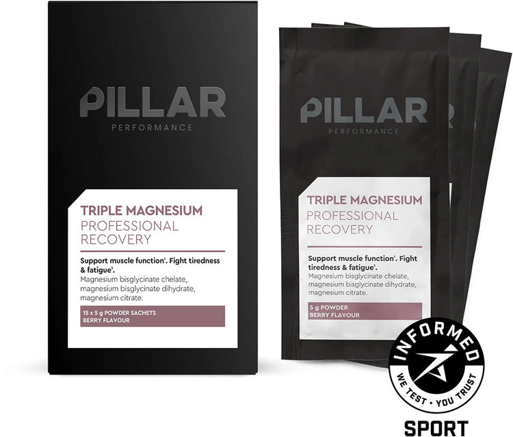 Pack de voyage triple magnésium Pillar Performance 15x5g | ananas noix de coco