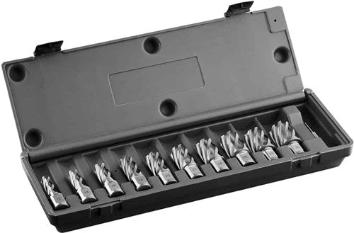 Euroboor hcs.kit 10 | Coffret 10 pièces de carotteuses 19,05 mm enregistrement Weldon - hcs.kit 10