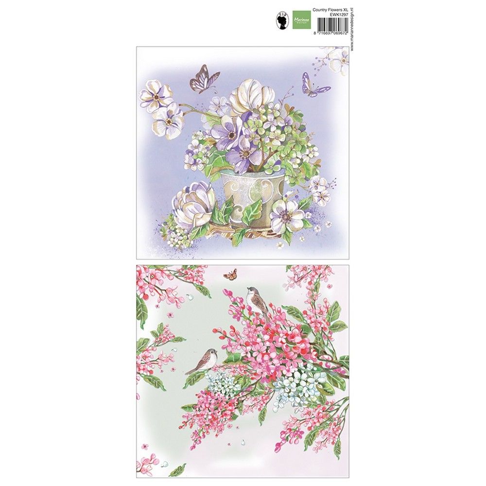 Marianne design • feuille découpée fleurs champêtres xl