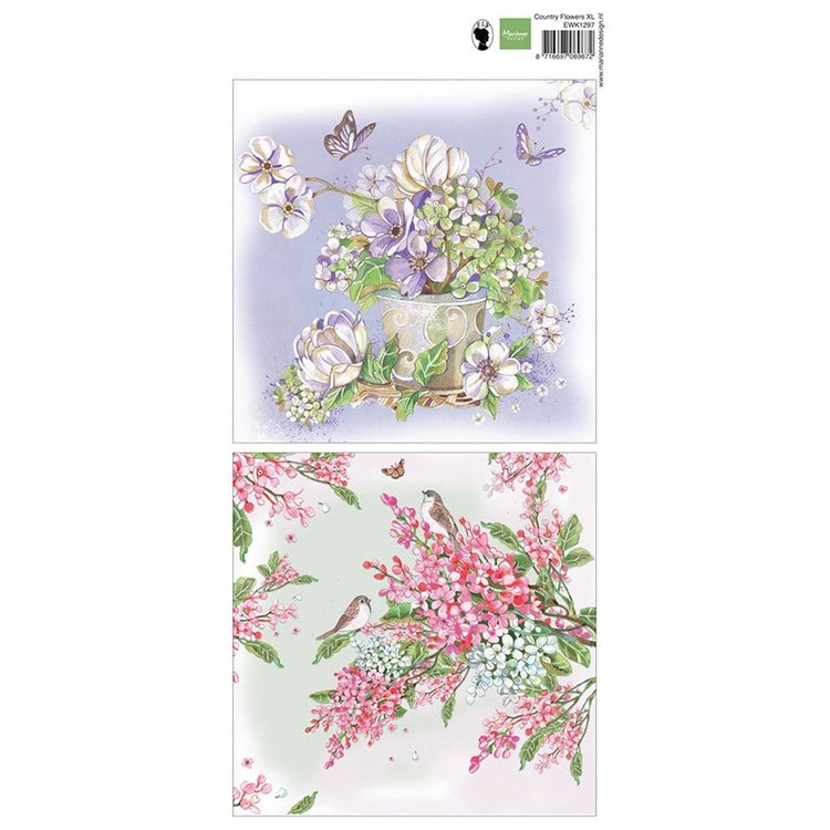 Marianne design • feuille découpée fleurs champêtres xl