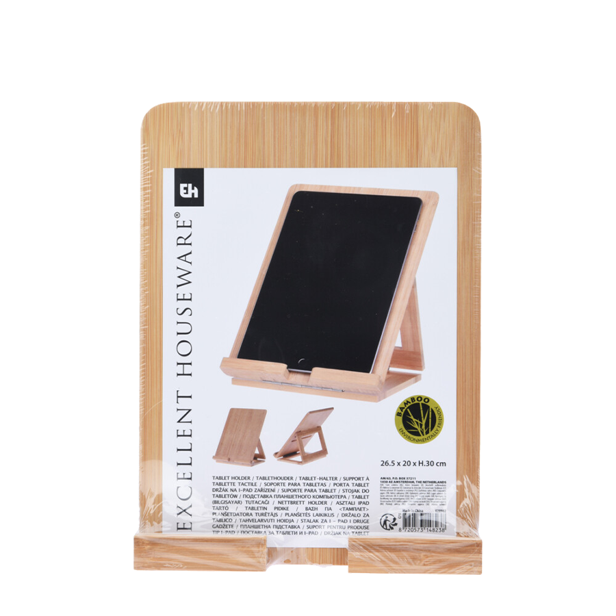 Excellent porte-tablette en bambou 26,5x20cm