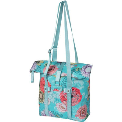 Basil Bloom Field Bicycle Shopper, Capuchon recyclé, étanche, bandoulière réglable, compartiment pour ordinateur portable, 15-20L, bleu ciel
