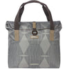 Basil Elegance Fietshopper, animal vert, repliement de retenue à l'eau, sangle à main en polaire, 20-26L, taupe