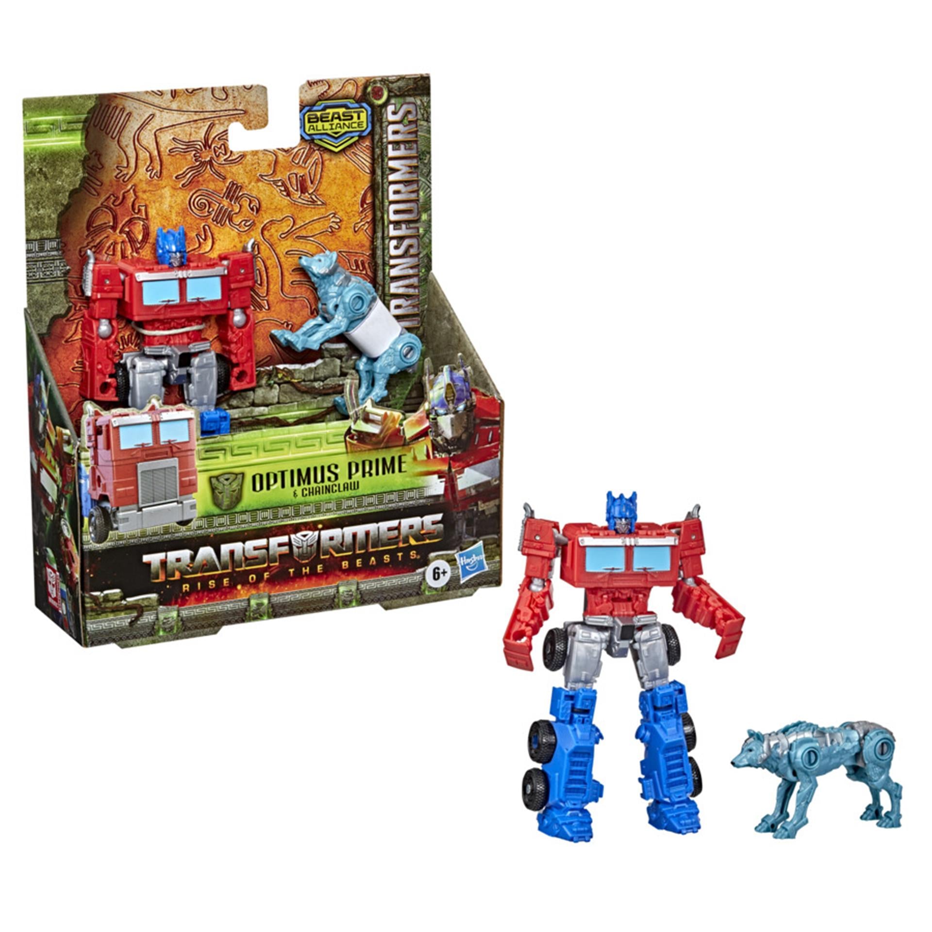 Hasbro Transformers Rise of the Beasts Armezizer Action Figures Optimus Prime Cheincclaw